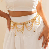 Maxbell Metal Waist Chain for Women Chain Belt Stylish Decorative Dress Belt Jewelry