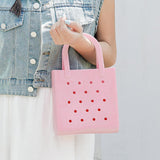 Maxbell Women Girls Beach Bag Waterproof Tote Bag Handbag Portable Summer Travel Bag White