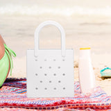 Maxbell Women Girls Beach Bag Waterproof Tote Bag Handbag Portable Summer Travel Bag White