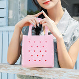 Maxbell Women Girls Beach Bag Waterproof Tote Bag Handbag Portable Summer Travel Bag White