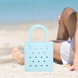 Maxbell Women Girls Beach Bag Waterproof Tote Bag Handbag Portable Summer Travel Bag Light Blue