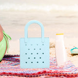 Maxbell Women Girls Beach Bag Waterproof Tote Bag Handbag Portable Summer Travel Bag Light Blue