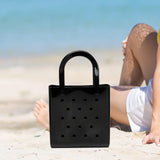 Maxbell Women Girls Beach Bag Waterproof Tote Bag Handbag Portable Summer Travel Bag Black