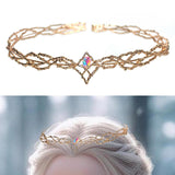 Maxbell Women Headpiece Queen Rhinestone Crown for Prom Cosplay Carnival Colorful Rhinestones