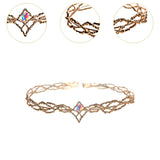 Maxbell Women Headpiece Queen Rhinestone Crown for Prom Cosplay Carnival Colorful Rhinestones