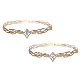 Maxbell Women Headpiece Queen Rhinestone Crown for Prom Cosplay Carnival Colorful Rhinestones