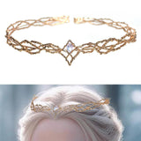 Maxbell Women Headpiece Queen Rhinestone Crown for Prom Cosplay Carnival White Rhinestones