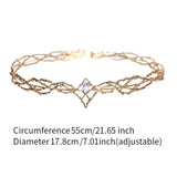 Maxbell Women Headpiece Queen Rhinestone Crown for Prom Cosplay Carnival White Rhinestones