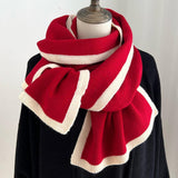 Maxbell Women Scarf Neck Scarf Ladies Scarf Cold Weather 175 cm Soft Gift Knit Scarf Red