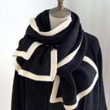 Maxbell Women Scarf Neck Scarf Ladies Scarf Cold Weather 175 cm Soft Gift Knit Scarf Black