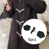 Maxbell 6 Sets Sew on Toggle Buttons Resin Horn Buttons for Winter Coat Bags Clothes Style A