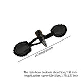 Maxbell 6 Sets Sew on Toggle Buttons Resin Horn Buttons for Winter Coat Bags Clothes Style A