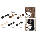Maxbell 6 Sets Sew on Toggle Buttons Resin Horn Buttons for Winter Coat Bags Clothes Style A