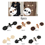 Maxbell 6 Sets Sew on Toggle Buttons Resin Horn Buttons for Winter Coat Bags Clothes Style A