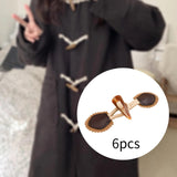 Maxbell 6 Sets Sew on Toggle Buttons Resin Horn Buttons for Winter Coat Bags Clothes Style B