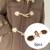 Maxbell 6 Sets Sew on Toggle Buttons Resin Horn Buttons for Winter Coat Bags Clothes Style B