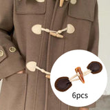 Maxbell 6 Sets Sew on Toggle Buttons Resin Horn Buttons for Winter Coat Bags Clothes Style C