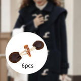 Maxbell 6 Sets Sew on Toggle Buttons Resin Horn Buttons for Winter Coat Bags Clothes Style C