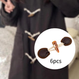 Maxbell 6 Sets Sew on Toggle Buttons Resin Horn Buttons for Winter Coat Bags Clothes Style C