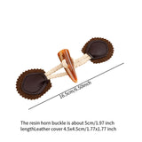 Maxbell 6 Sets Sew on Toggle Buttons Resin Horn Buttons for Winter Coat Bags Clothes Style C