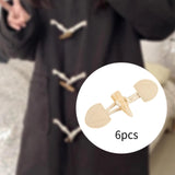 Maxbell 6 Sets Sew on Toggle Buttons Resin Horn Buttons for Winter Coat Bags Clothes Style D