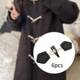 Maxbell 6 Sets Sew on Toggle Buttons Resin Horn Buttons for Winter Coat Bags Clothes Style F