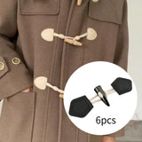 Maxbell 6 Sets Sew on Toggle Buttons Resin Horn Buttons for Winter Coat Bags Clothes Style F