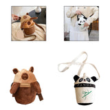 Maxbell Plush Crossbody Bag Portable Soft Stuffed Doll Zipper Closure Shoulder Pack Capybara