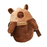 Maxbell Plush Crossbody Bag Portable Soft Stuffed Doll Zipper Closure Shoulder Pack Capybara