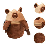 Maxbell Plush Crossbody Bag Portable Soft Stuffed Doll Zipper Closure Shoulder Pack Capybara