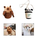 Maxbell Plush Crossbody Bag Portable Soft Stuffed Doll Zipper Closure Shoulder Pack Capybara