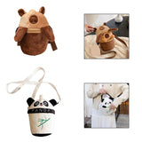 Maxbell Plush Crossbody Bag Portable Soft Stuffed Doll Zipper Closure Shoulder Pack Capybara