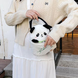 Maxbell Plush Crossbody Bag Portable Soft Stuffed Doll Zipper Closure Shoulder Pack Panda
