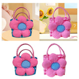 Maxbell Flower Woven Bag Handbag Woven Basket Handbag for Garden Ceremony Harvesting Blue Pink Flower