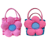 Maxbell Flower Woven Bag Handbag Woven Basket Handbag for Garden Ceremony Harvesting Blue Pink Flower