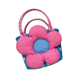 Maxbell Flower Woven Bag Handbag Woven Basket Handbag for Garden Ceremony Harvesting Blue Pink Flower