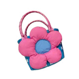 Maxbell Flower Woven Bag Handbag Woven Basket Handbag for Garden Ceremony Harvesting Blue Pink Flower
