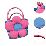 Maxbell Flower Woven Bag Handbag Woven Basket Handbag for Garden Ceremony Harvesting Blue Pink Flower