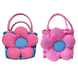 Maxbell Flower Woven Bag Handbag Woven Basket Handbag for Garden Ceremony Harvesting Blue Pink Flower