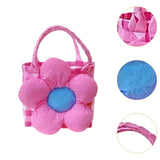 Maxbell Flower Woven Bag Handbag Woven Basket Handbag for Garden Ceremony Harvesting Pink Pink Flower