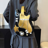 Maxbell Guitar Shaped Backpack Fashion Trendy Guitar Purse for Dating Shopping Party Black