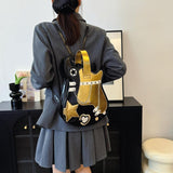 Maxbell Guitar Shaped Backpack Fashion Trendy Guitar Purse for Dating Shopping Party Black