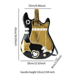 Maxbell Guitar Shaped Backpack Fashion Trendy Guitar Purse for Dating Shopping Party Black