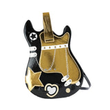 Maxbell Guitar Shaped Backpack Fashion Trendy Guitar Purse for Dating Shopping Party Black