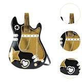 Maxbell Guitar Shaped Backpack Fashion Trendy Guitar Purse for Dating Shopping Party Black