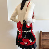 Maxbell Guitar Shaped Backpack Fashion Trendy Guitar Purse for Dating Shopping Party Red