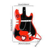 Maxbell Guitar Shaped Backpack Fashion Trendy Guitar Purse for Dating Shopping Party Red