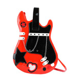 Maxbell Guitar Shaped Backpack Fashion Trendy Guitar Purse for Dating Shopping Party Red