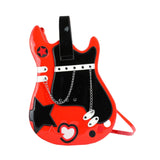 Maxbell Guitar Shaped Backpack Fashion Trendy Guitar Purse for Dating Shopping Party Red