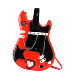 Maxbell Guitar Shaped Backpack Fashion Trendy Guitar Purse for Dating Shopping Party Red